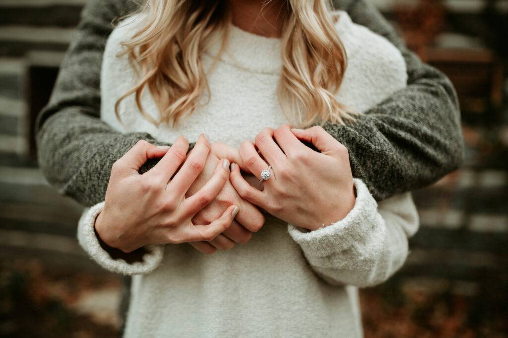 Man hugging his wife