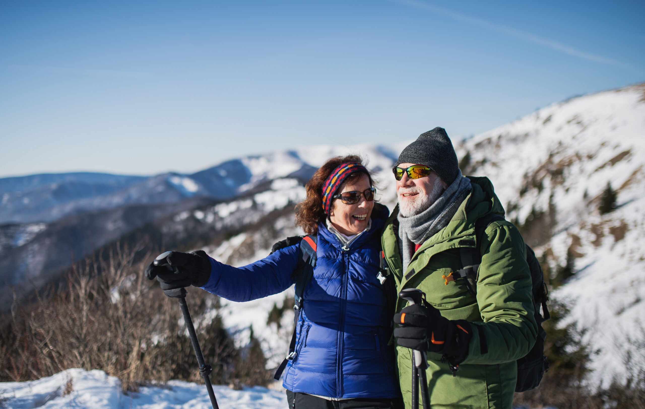 Couple on a winter hike